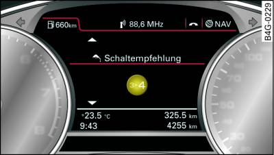 Visor: Indicação da mudança de velocidade